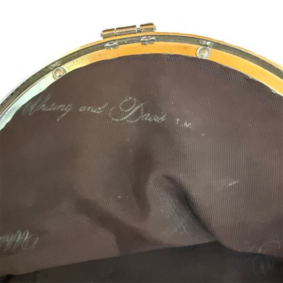 VTG Whiting & Davis Black Mesh Evening Purse Swarovski Crystal Clasp 6.5" Bag - Picture 5 of 9